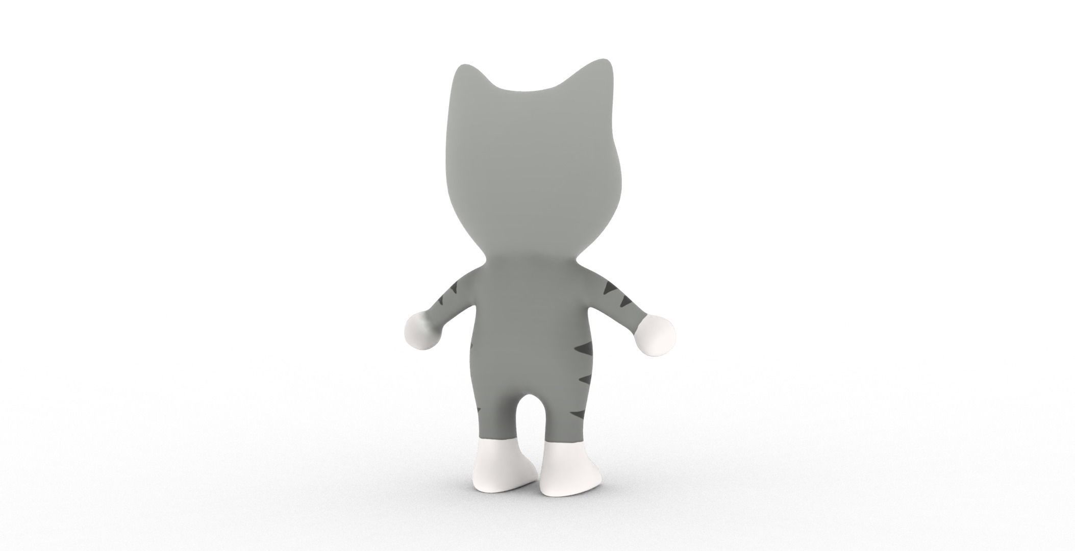 Character003 Animated Cat 3D Low-poly 3D model_27