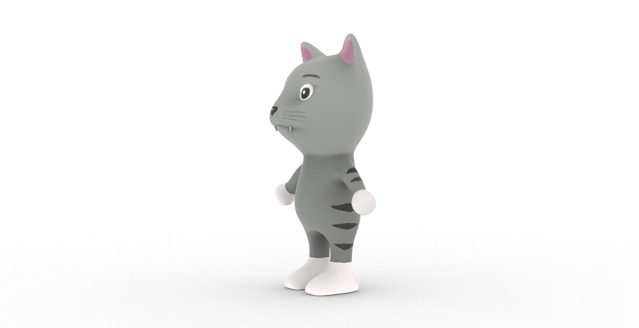 Character003 Animated Cat 3D Low-poly 3D model_13
