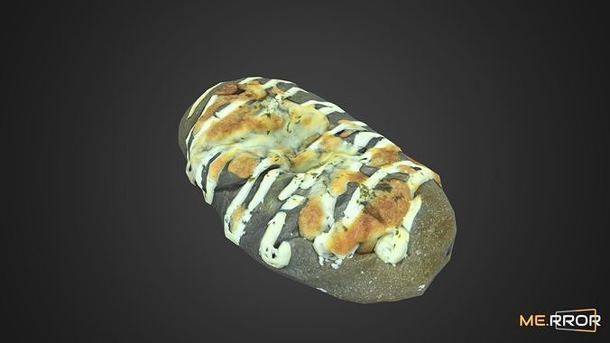Game Ready Squid Ink Bread Low-poly 3D model 3