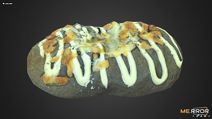 Game Ready Squid Ink Bread Low-poly 3D model 4