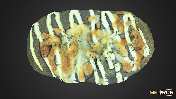 Game Ready Squid Ink Bread Low-poly 3D model 7
