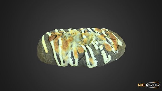 Game Ready Squid Ink Bread Low-poly 3D model 2