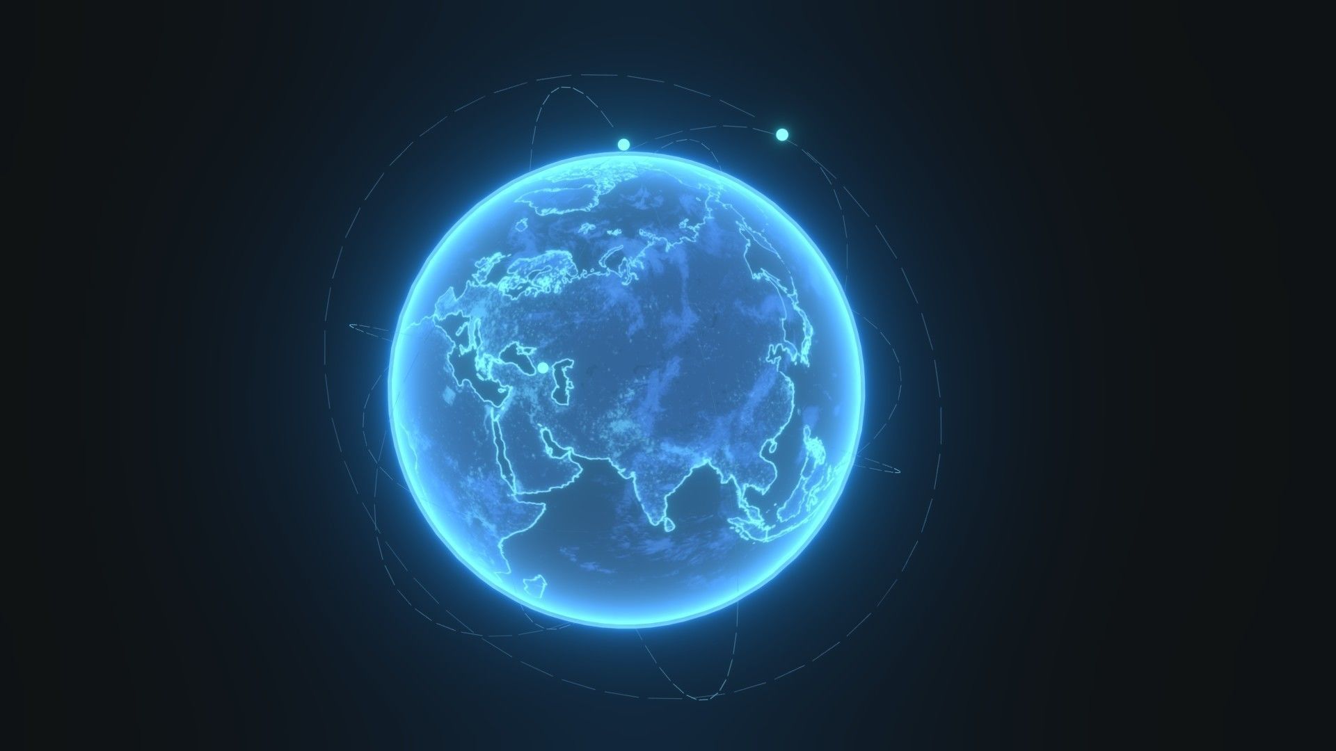 Animated Hologram Planet Earth Sci-Fi 3D Model 8k Textures Low-poly 3D model_2