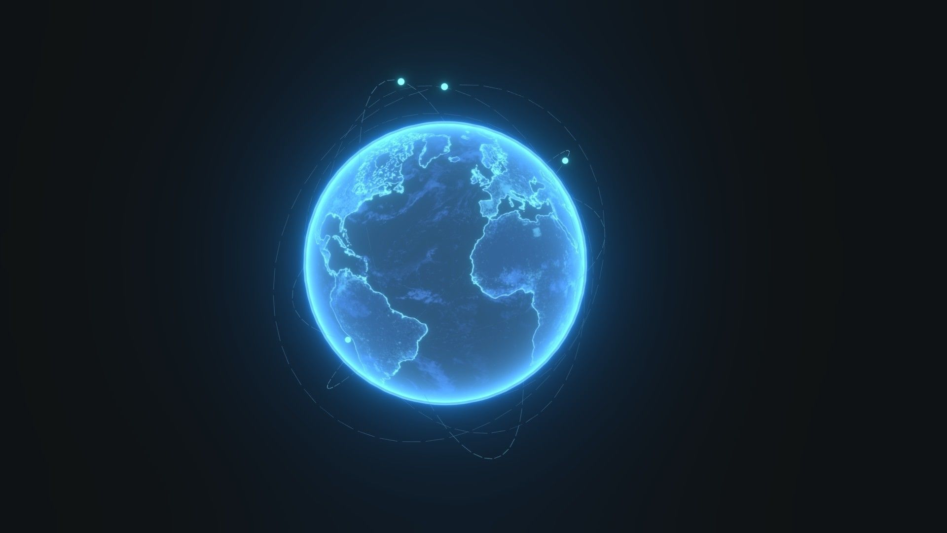 Animated Hologram Planet Earth Sci-Fi 3D Model 8k Textures Low-poly 3D model_4