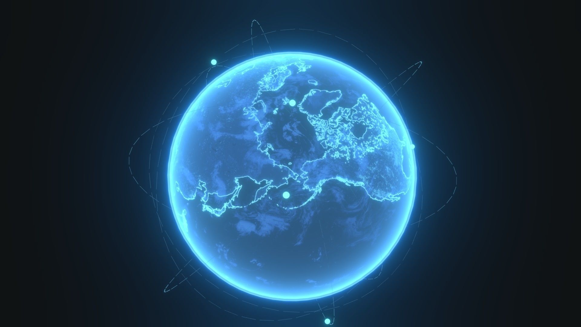 Animated Hologram Planet Earth Sci-Fi 3D Model 8k Textures Low-poly 3D model_6