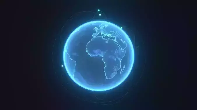 Animated Hologram Planet Earth Sci-Fi 3D Model 8k Textures Low-poly 3D model