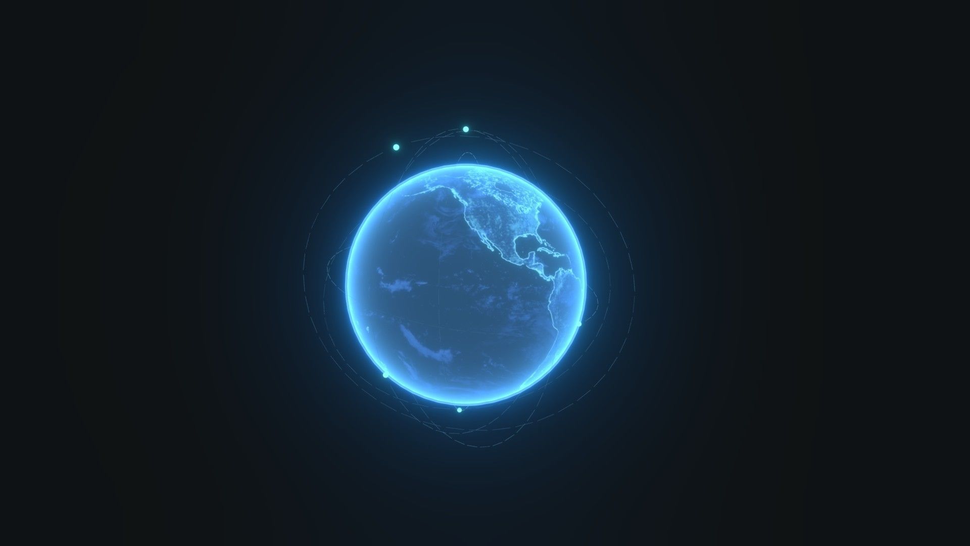 Animated Hologram Planet Earth Sci-Fi 3D Model 8k Textures Low-poly 3D model_5