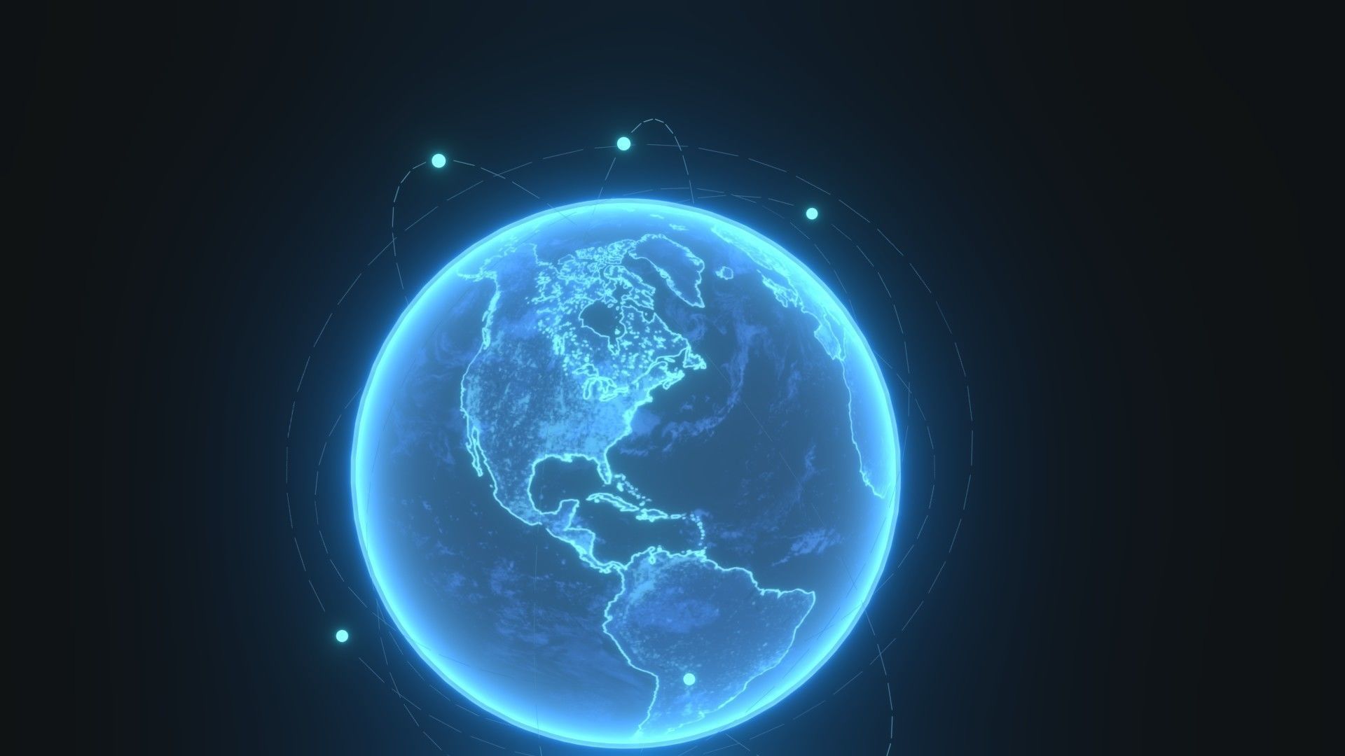 Animated Hologram Planet Earth Sci-Fi 3D Model 8k Textures Low-poly 3D model_10