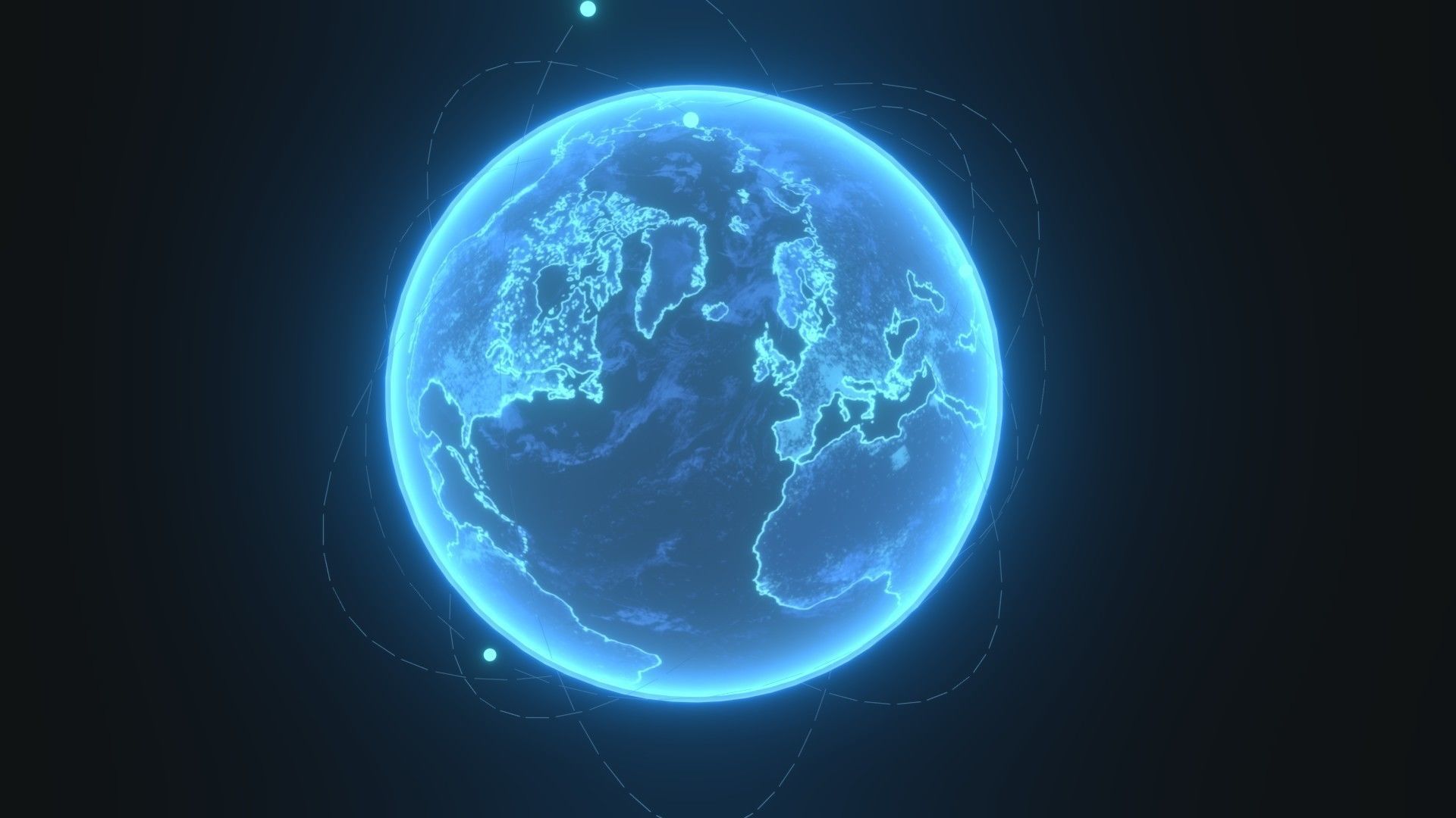 Animated Hologram Planet Earth Sci-Fi 3D Model 8k Textures Low-poly 3D model_18