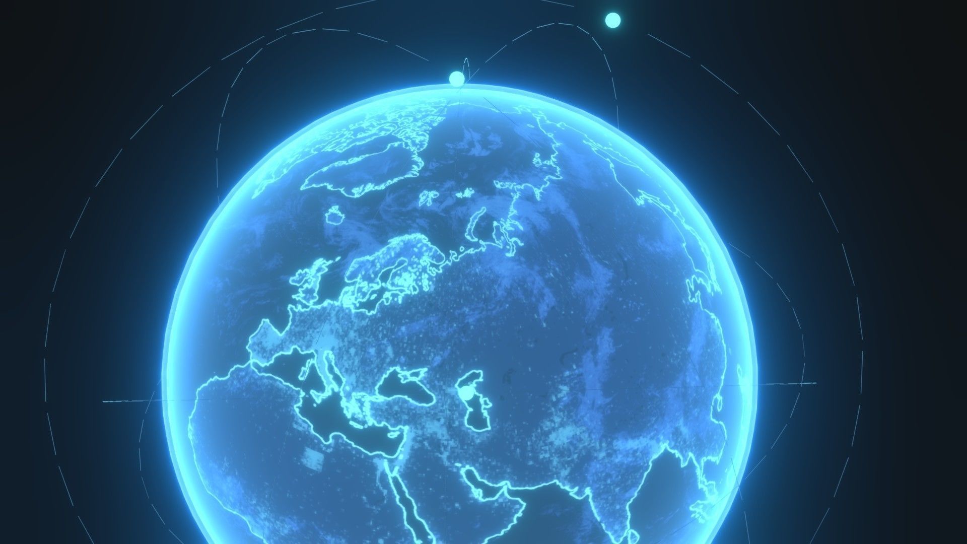 Animated Hologram Planet Earth Sci-Fi 3D Model 8k Textures Low-poly 3D model_3