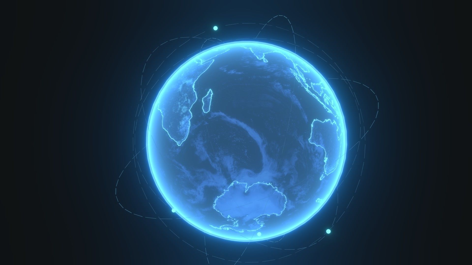 Animated Hologram Planet Earth Sci-Fi 3D Model 8k Textures Low-poly 3D model_16