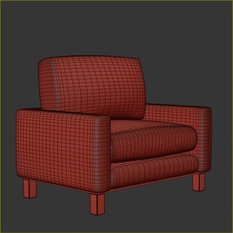 union sofa Low-poly 3D model_9