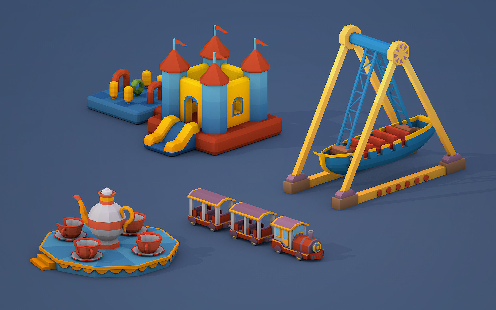 Lunapark Low Poly Low-poly 3D model_2