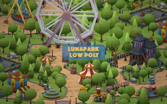Lunapark Low Poly Low-poly 3D model