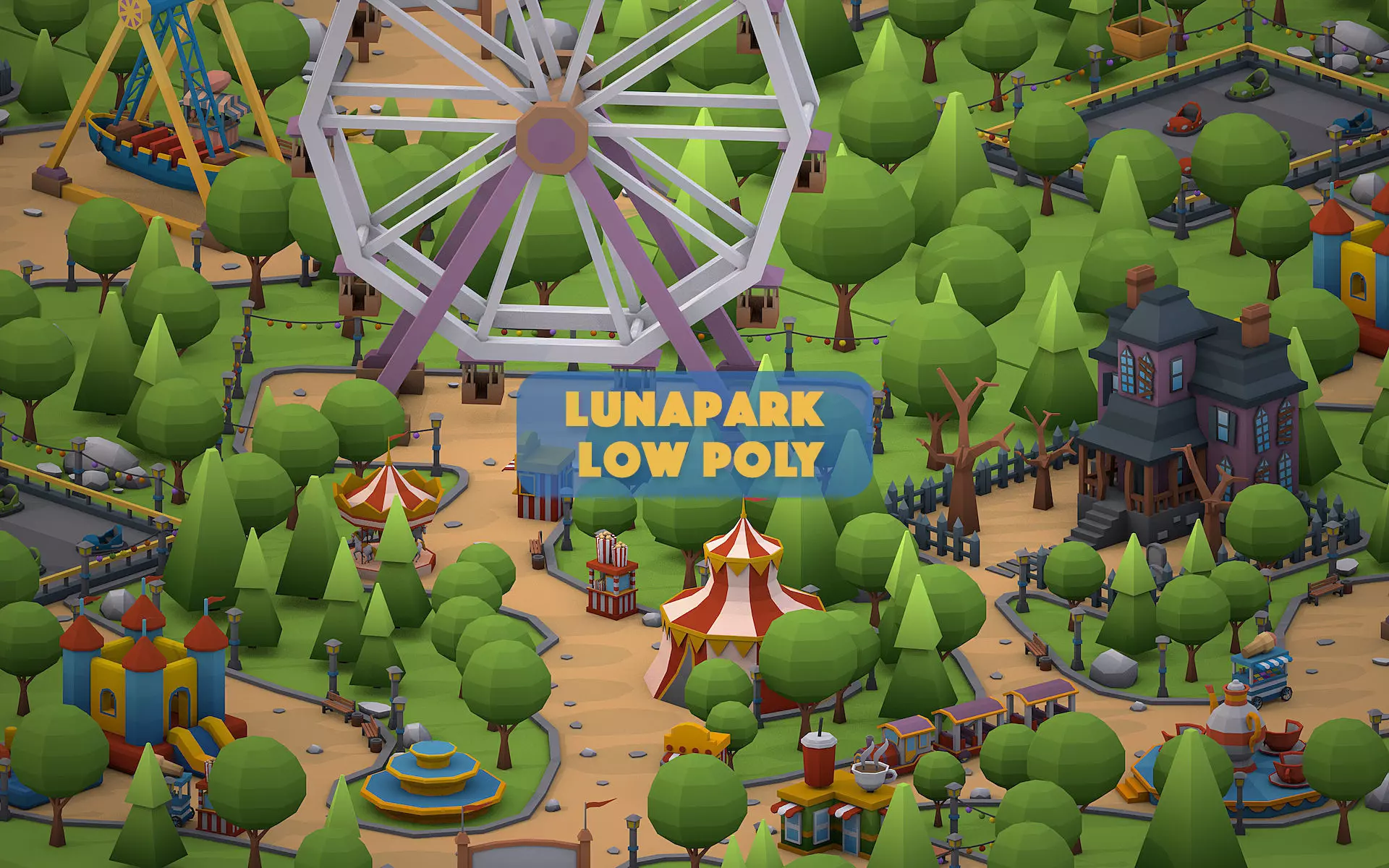 Lunapark Low Poly Low-poly 3D model_0