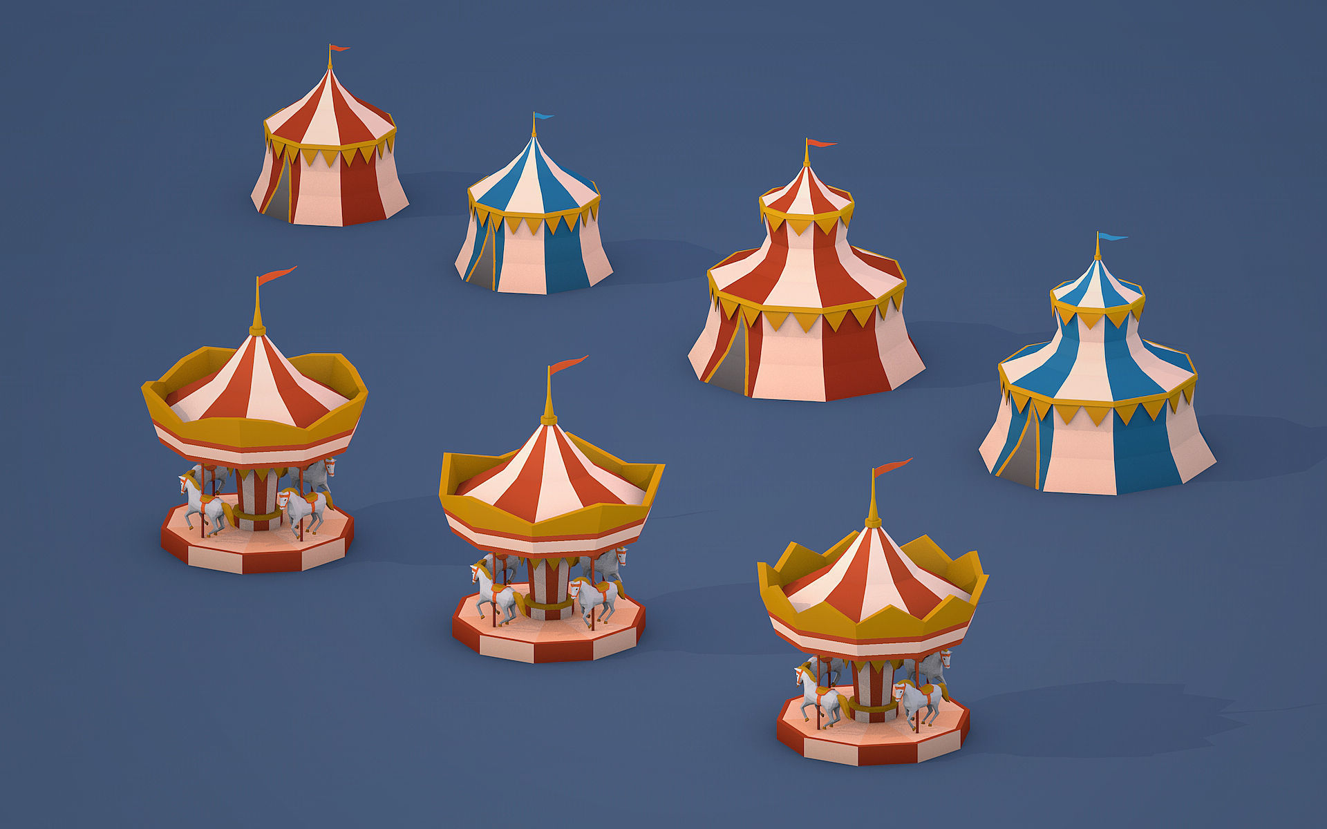 Lunapark Low Poly Low-poly 3D model_1