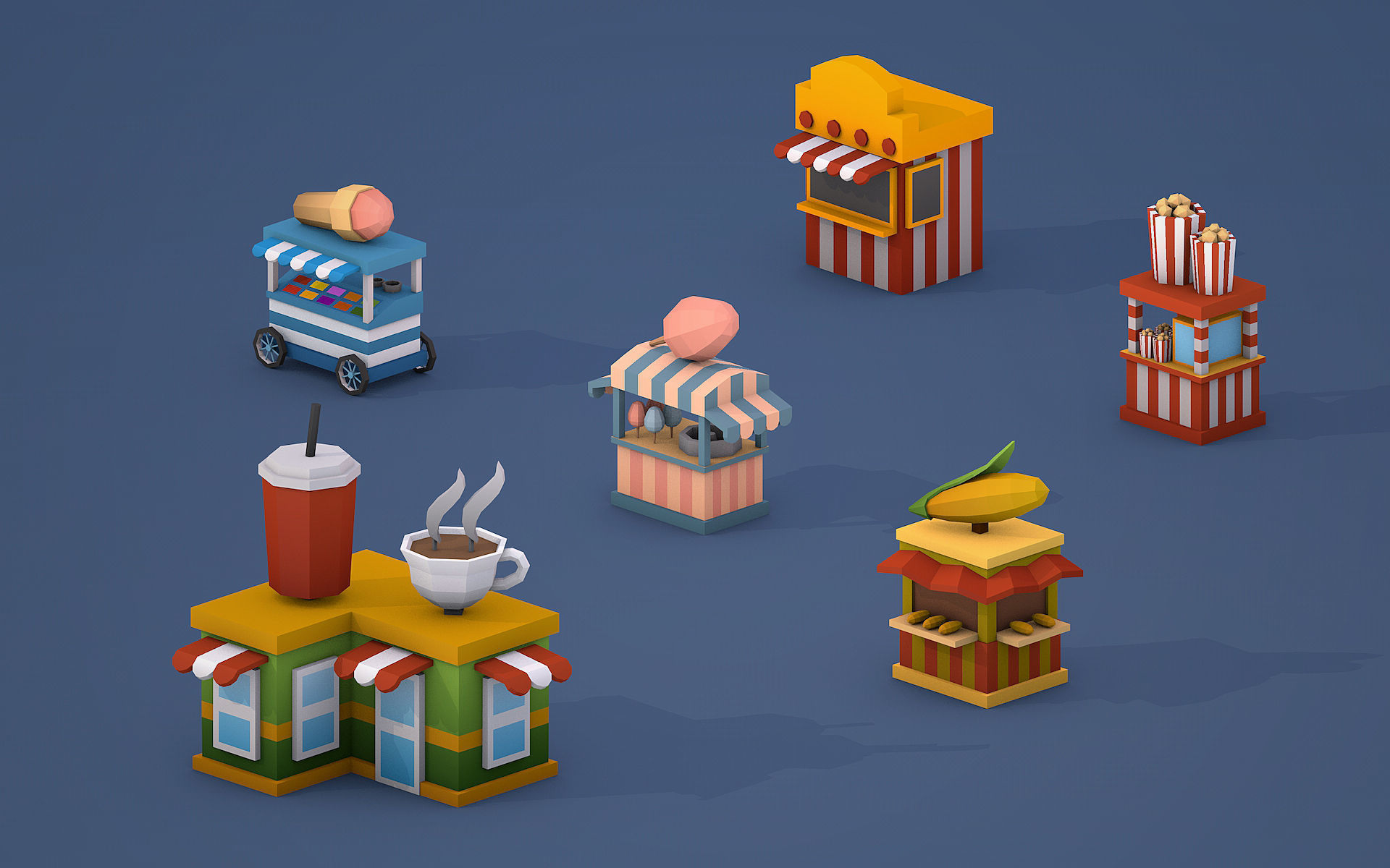 Lunapark Low Poly Low-poly 3D model_4