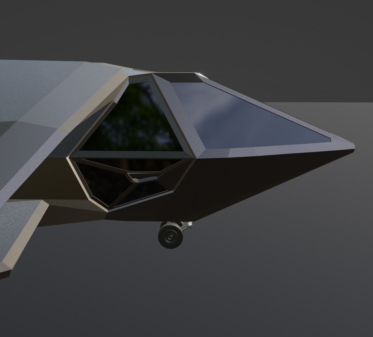 futuristic military jet Low-poly 3D model_14