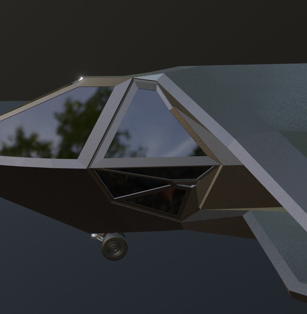 futuristic military jet Low-poly 3D model_15