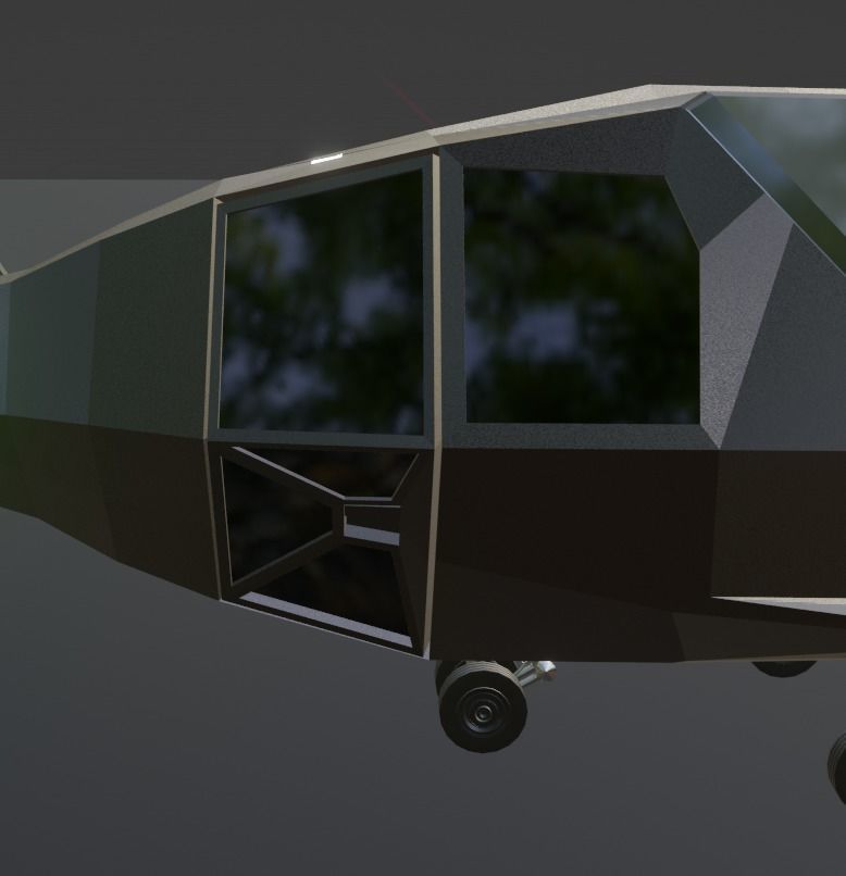 futuristic military jet Low-poly 3D model_13