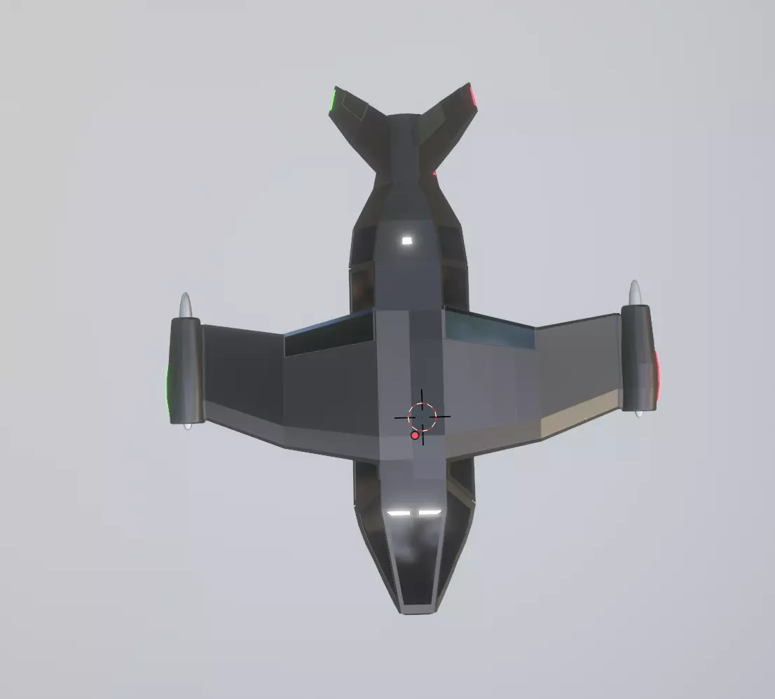 futuristic military jet Low-poly 3D model_0