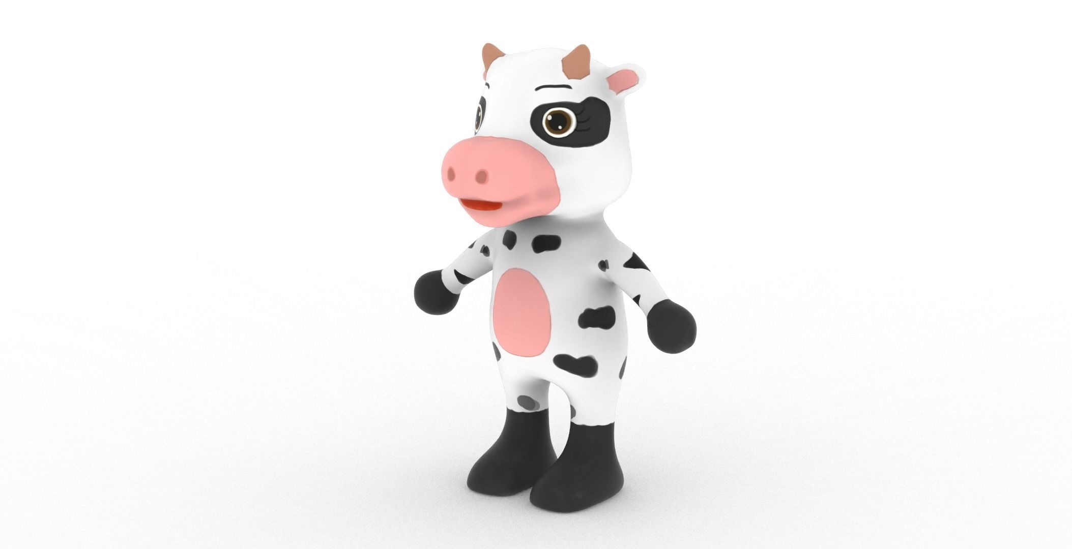 Character003 Animated Cow 3D Low-poly 3D model_11