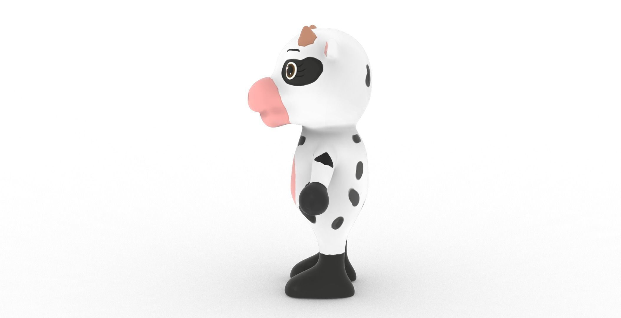 Character003 Animated Cow 3D Low-poly 3D model_17