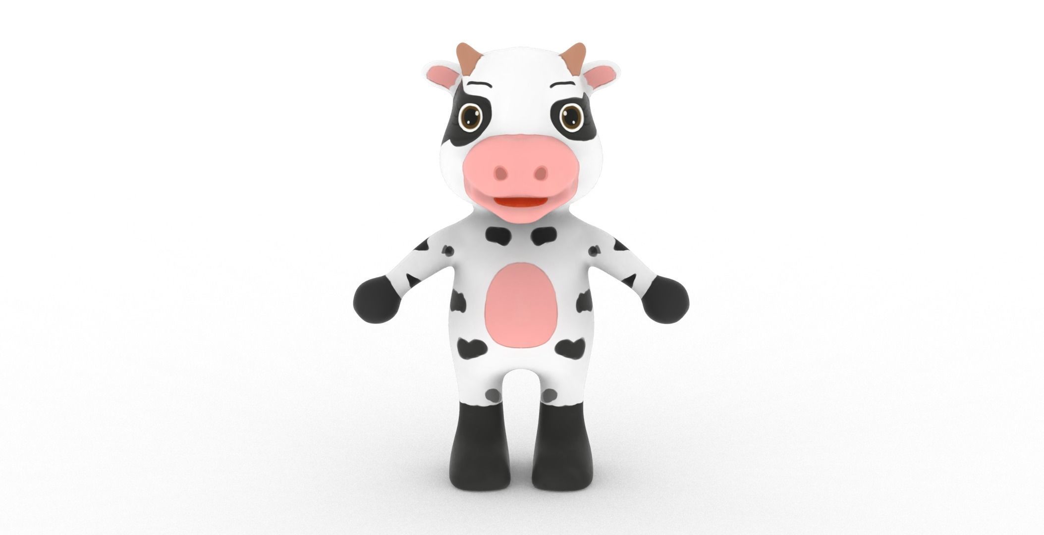 Character003 Animated Cow 3D Low-poly 3D model_29