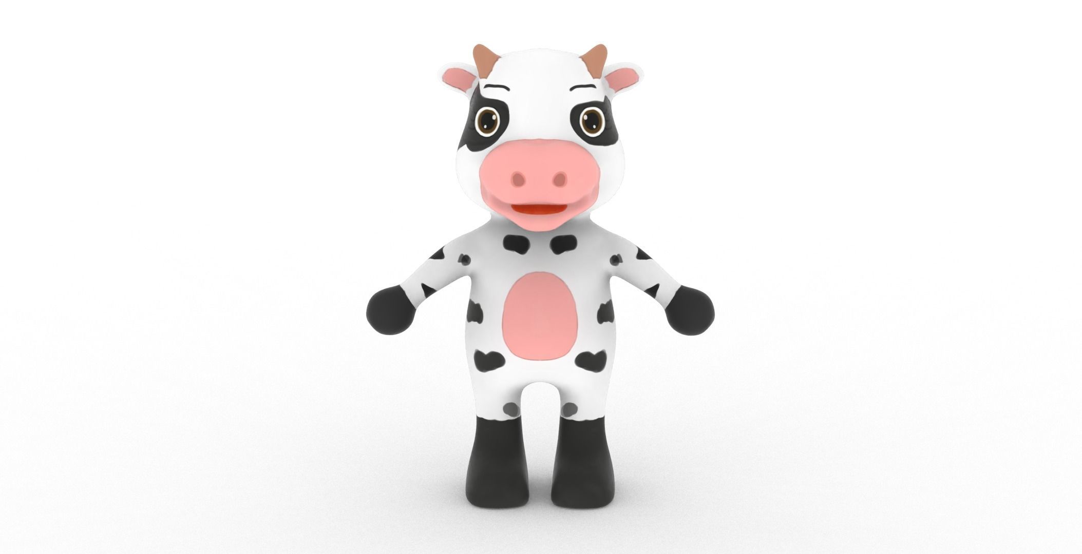 Character003 Animated Cow 3D Low-poly 3D model_12