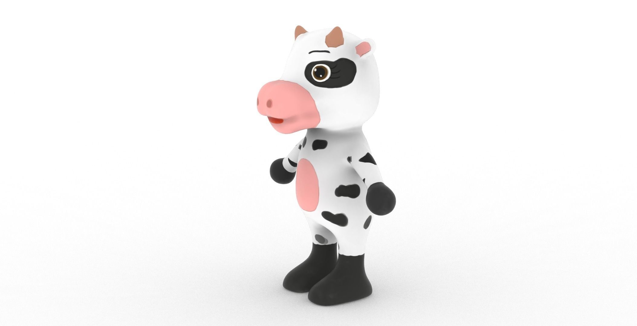 Character003 Animated Cow 3D Low-poly 3D model_15