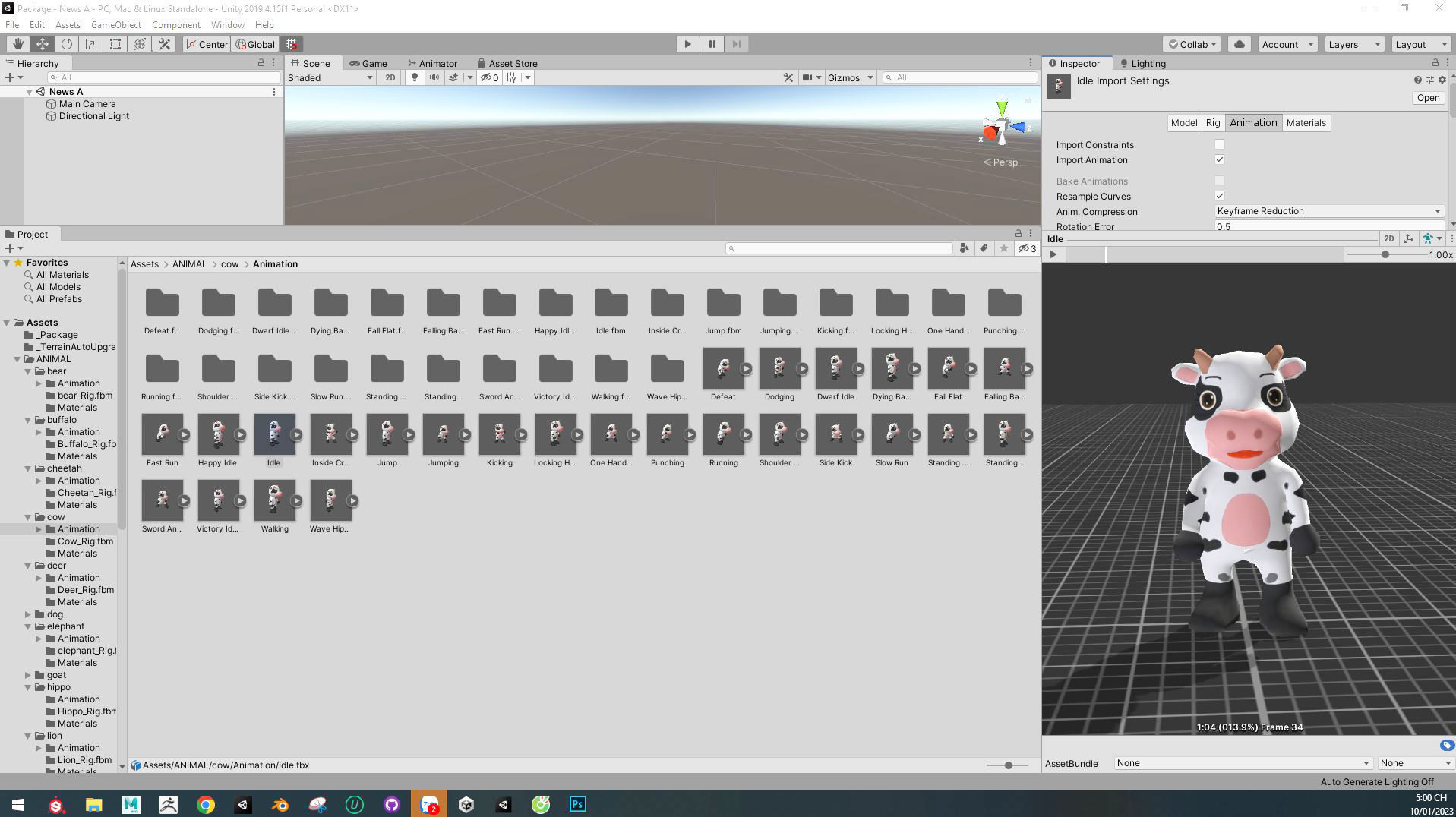 Character003 Animated Cow 3D Low-poly 3D model_5