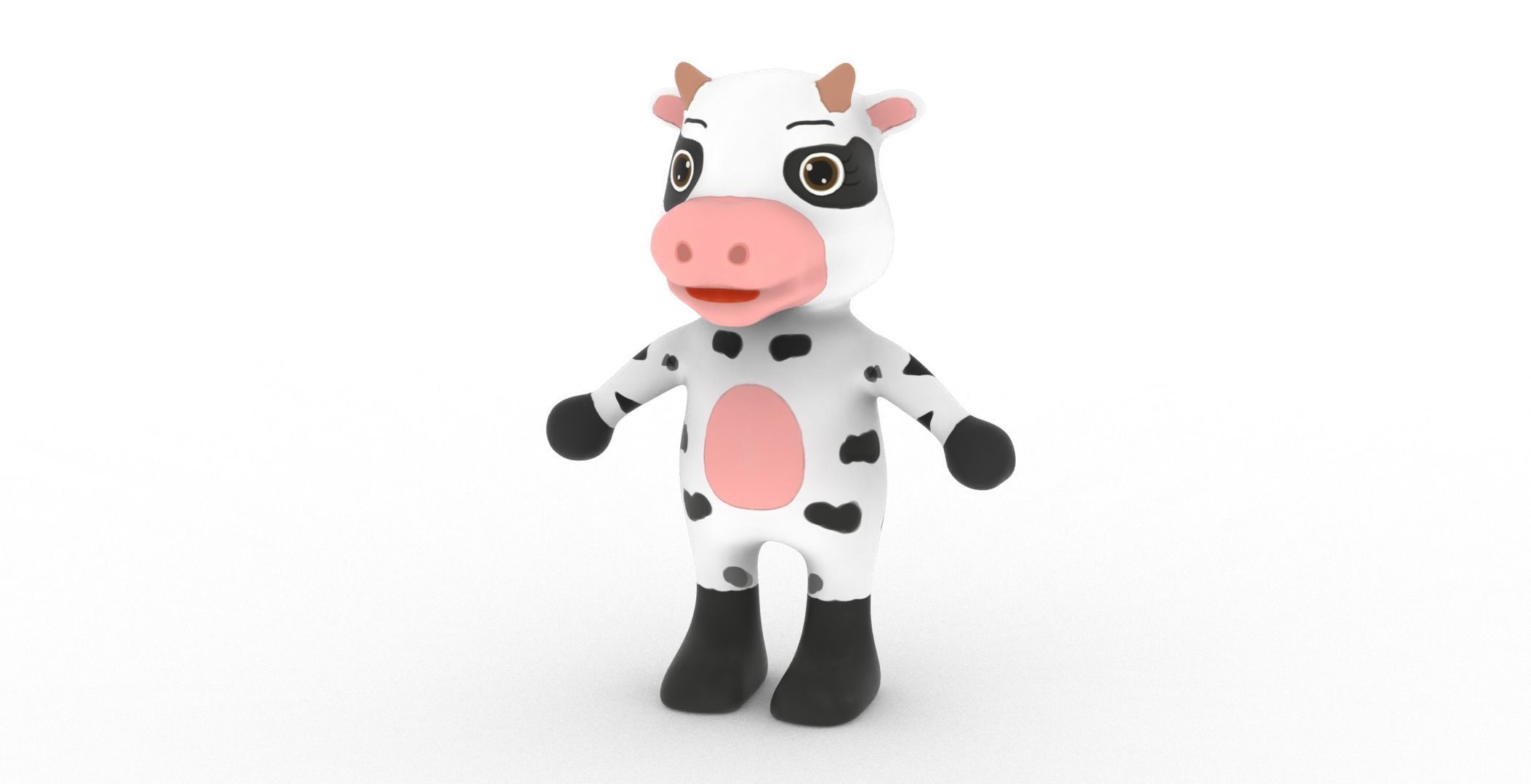 Character003 Animated Cow 3D Low-poly 3D model_21