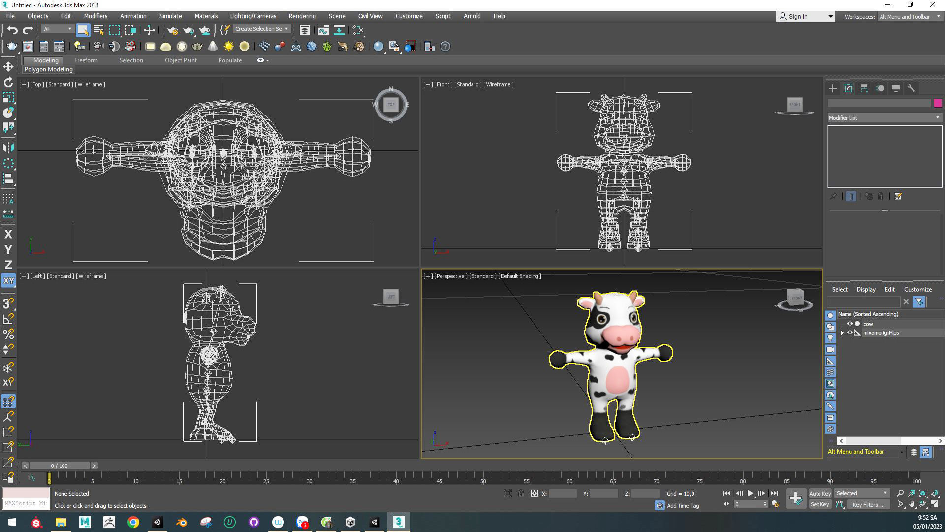 Character003 Animated Cow 3D Low-poly 3D model_6
