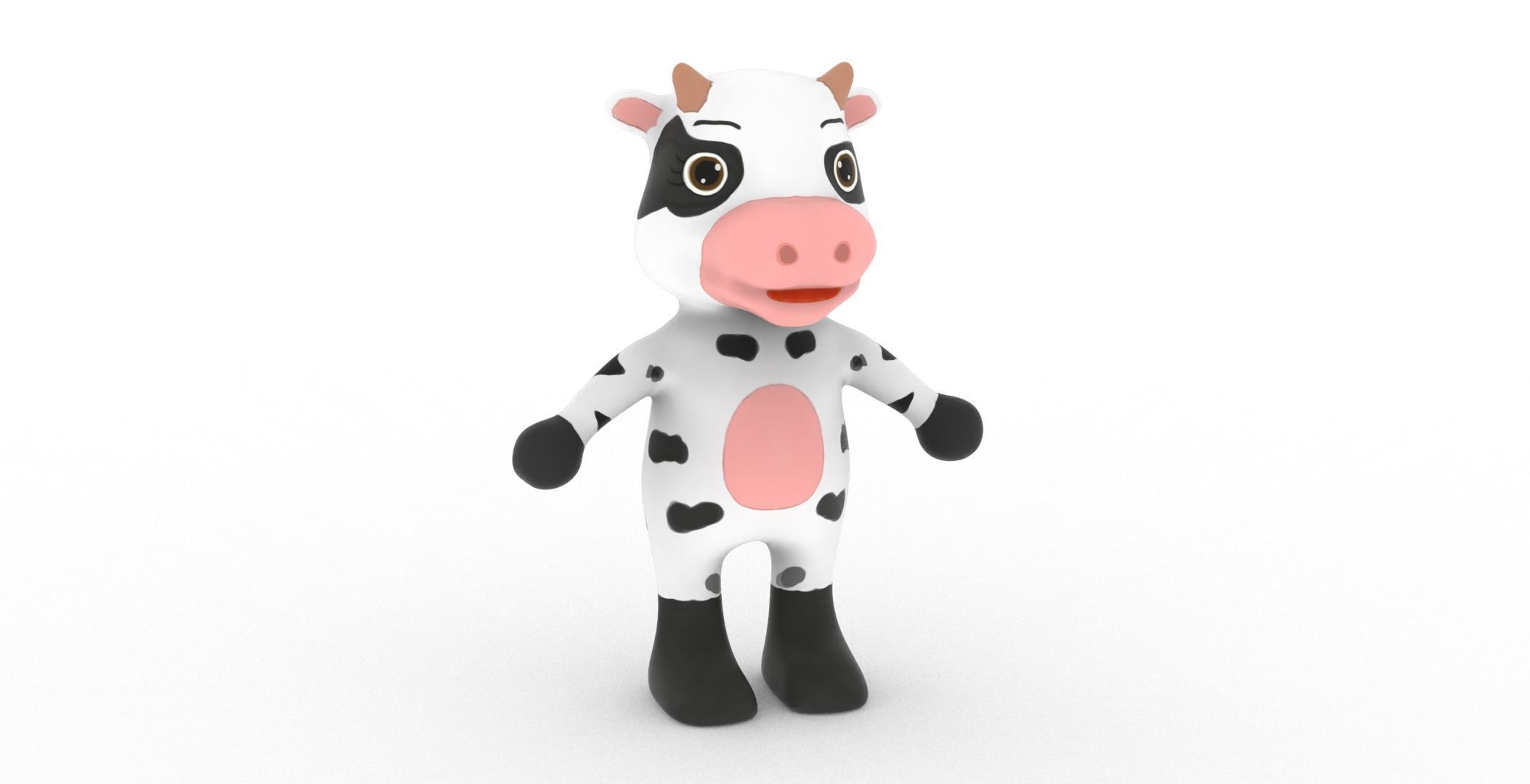 Character003 Animated Cow 3D Low-poly 3D model_27