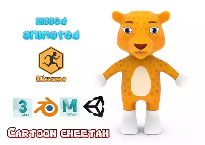 Character003 Animated Cheetah 3D model Low-poly 3D model