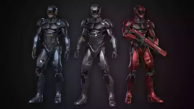 SciFi Trooper Low-poly 3D model