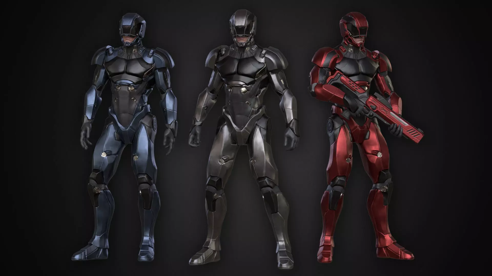 SciFi Trooper Low-poly 3D model_0