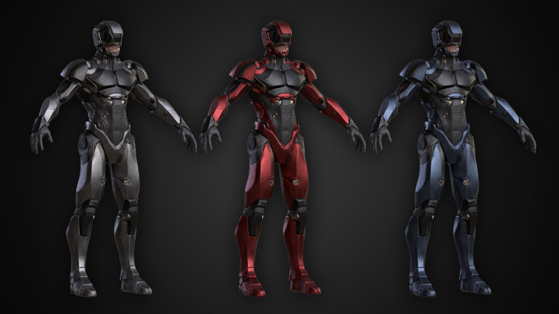 SciFi Trooper Low-poly 3D model_3