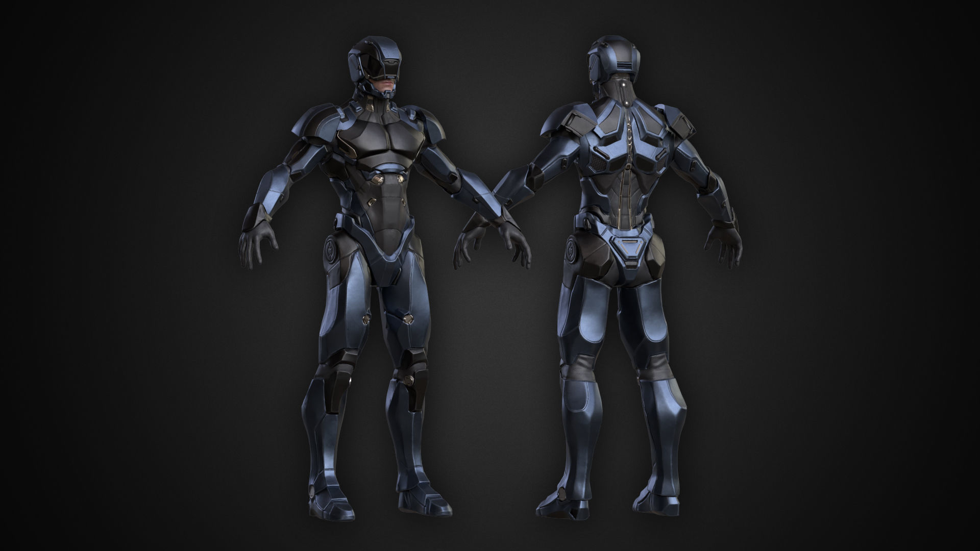 SciFi Trooper Low-poly 3D model_4