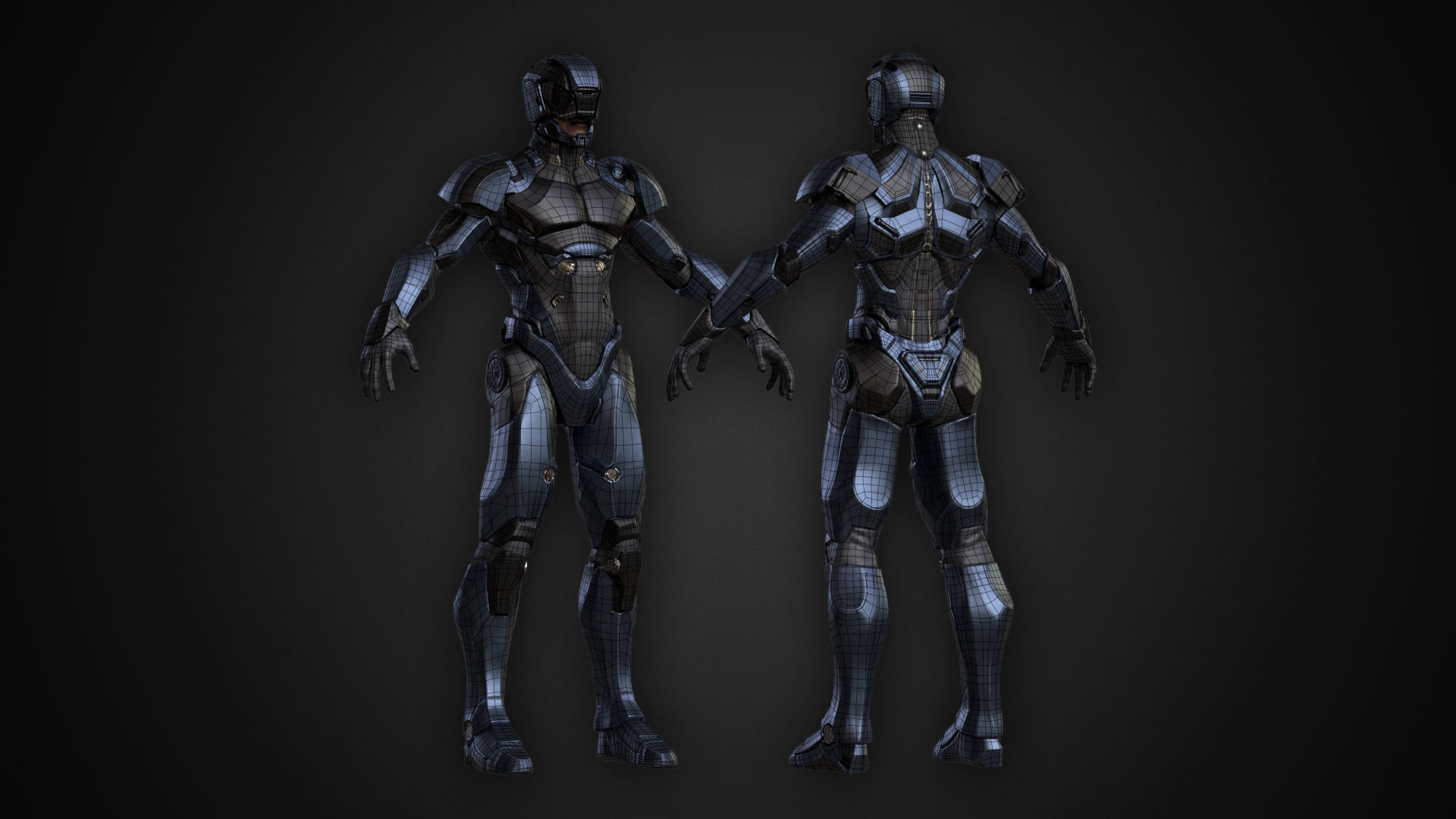 SciFi Trooper Low-poly 3D model_5