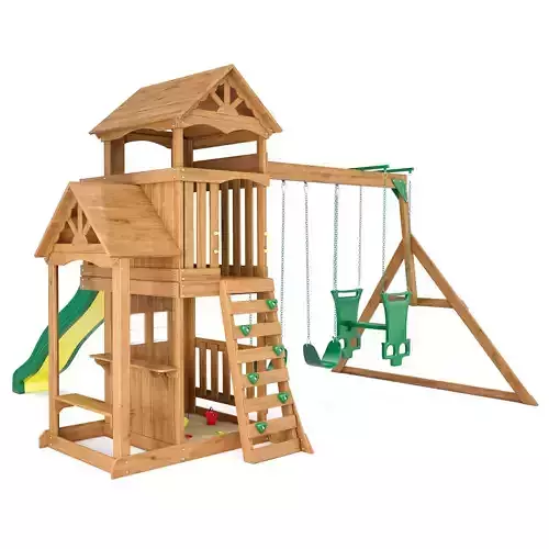 Tanglewood Wooden Swing Set 3D model