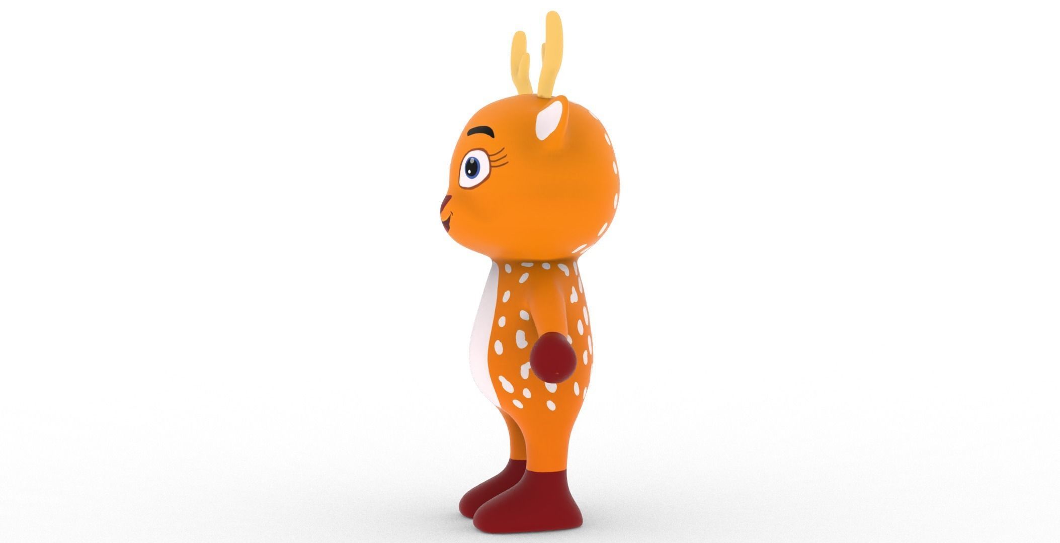 Character004 Animated Deer 3D Low-poly 3D model_18