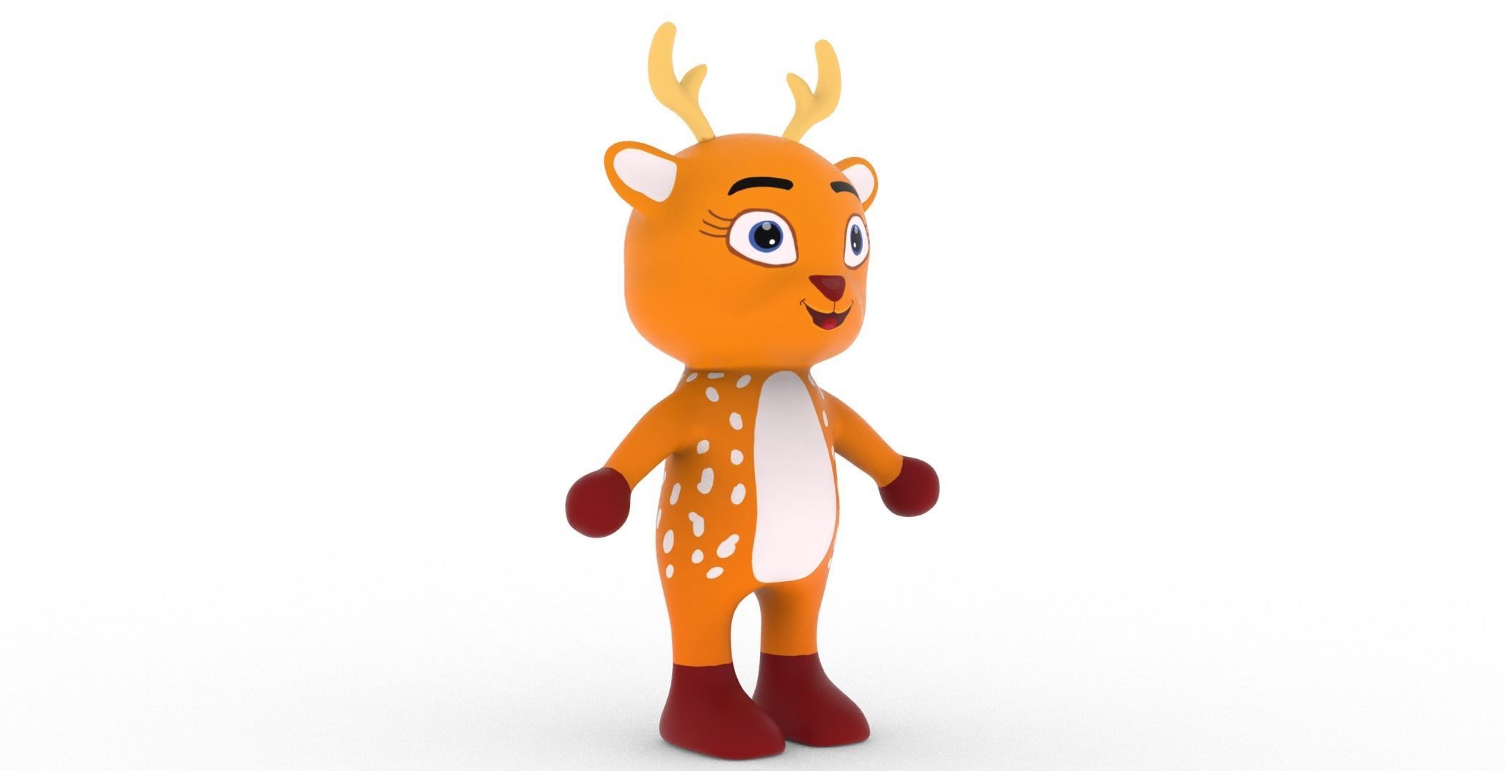 Character004 Animated Deer 3D Low-poly 3D model_26