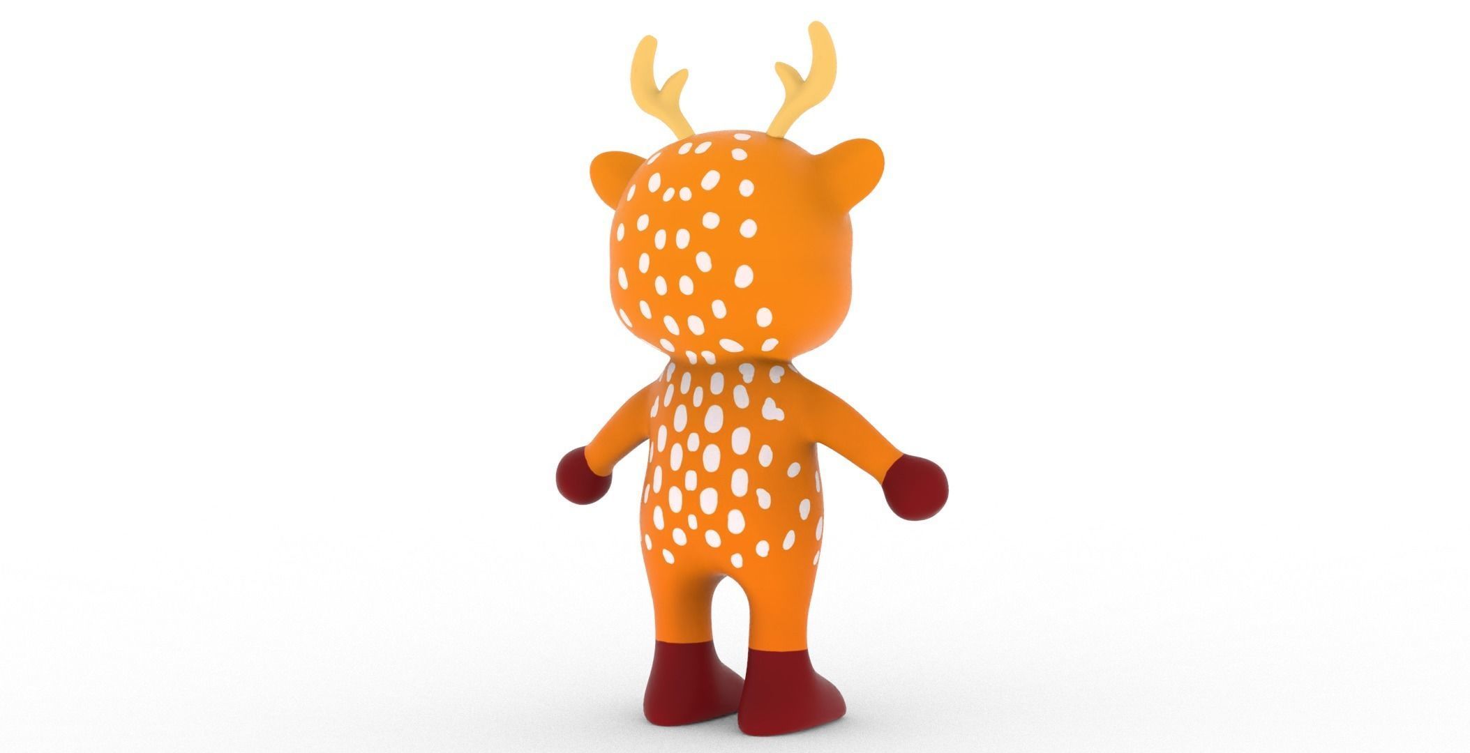 Character004 Animated Deer 3D Low-poly 3D model_19