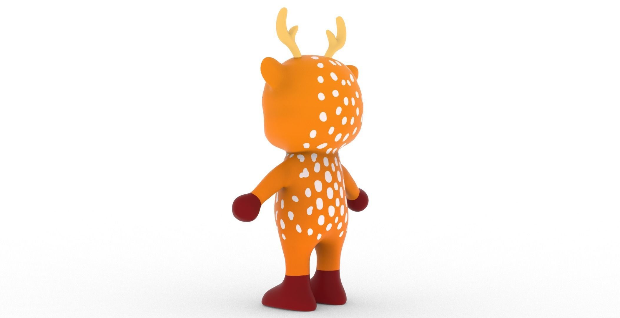 Character004 Animated Deer 3D Low-poly 3D model_28