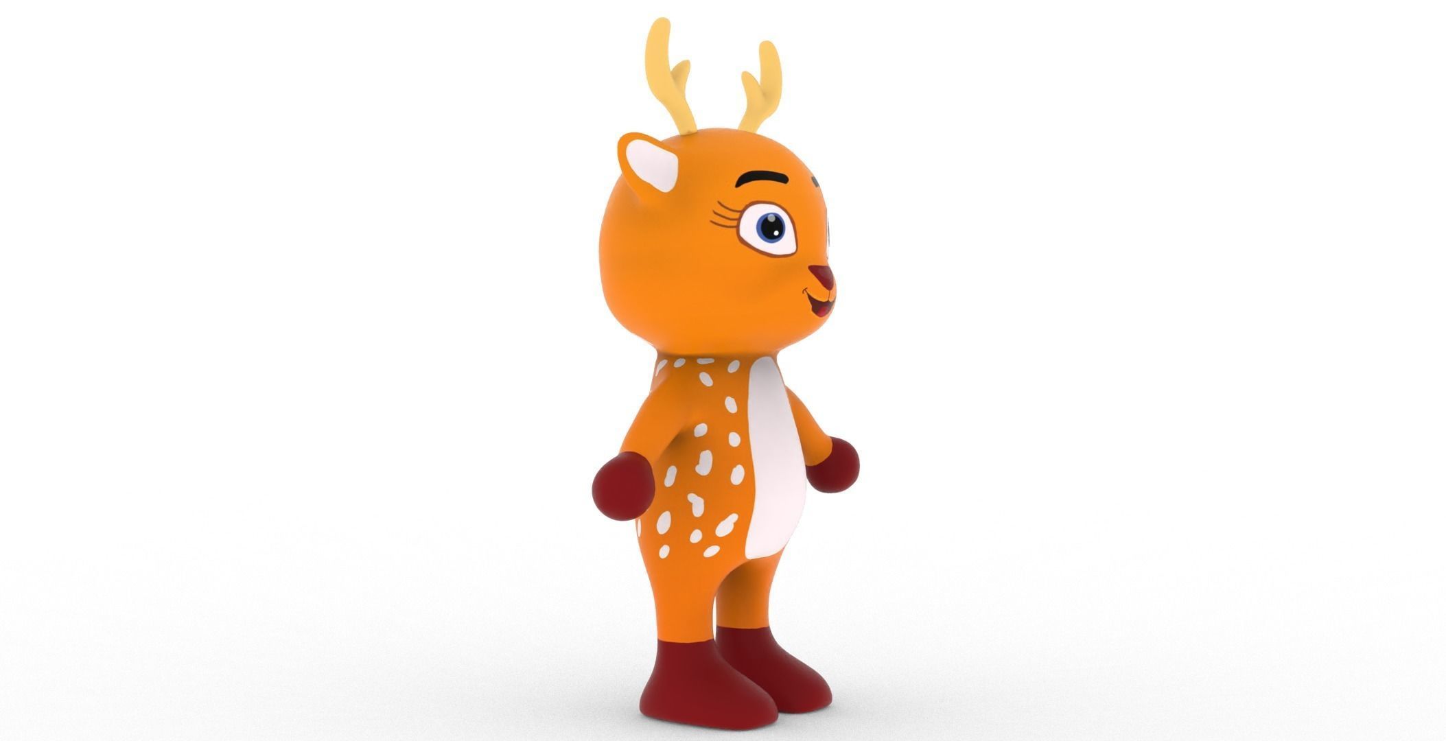 Character004 Animated Deer 3D Low-poly 3D model_20