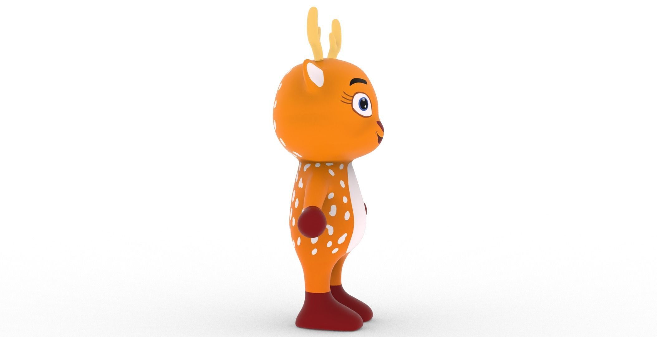 Character004 Animated Deer 3D Low-poly 3D model_15