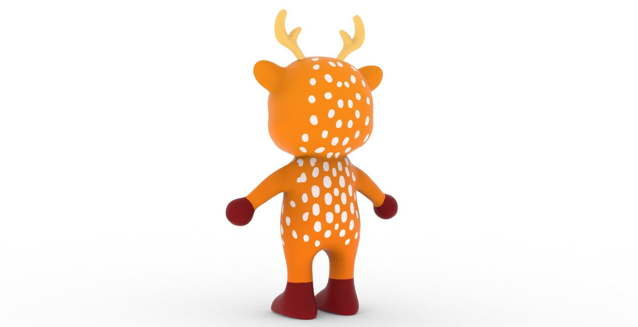 Character004 Animated Deer 3D Low-poly 3D model_24