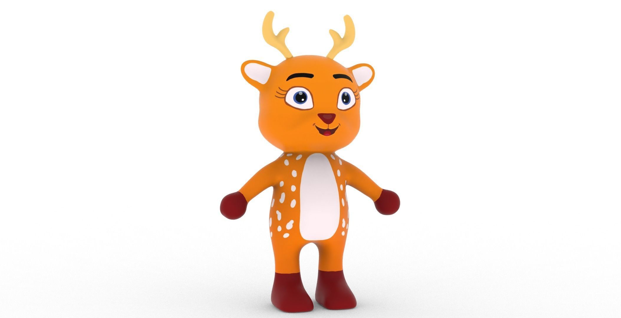 Character004 Animated Deer 3D Low-poly 3D model_22