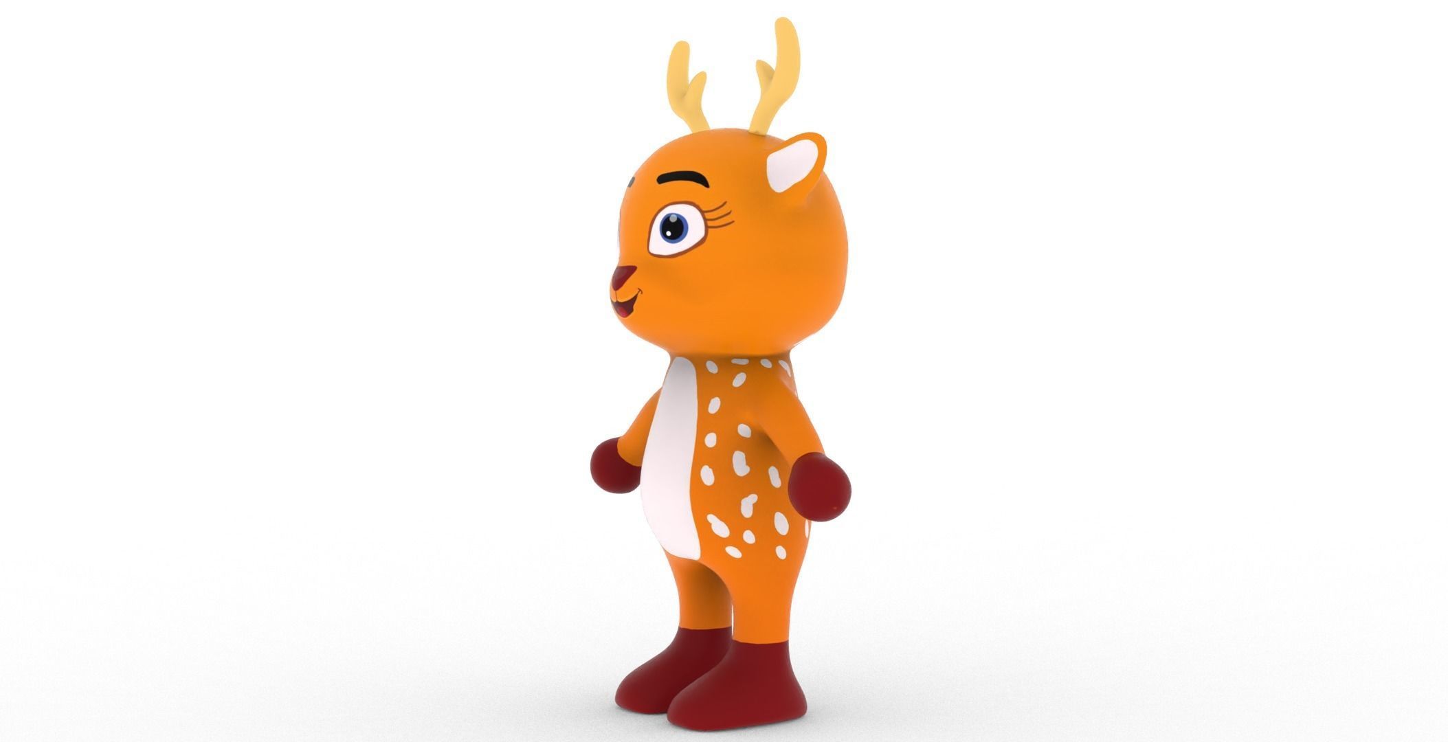 Character004 Animated Deer 3D Low-poly 3D model_21